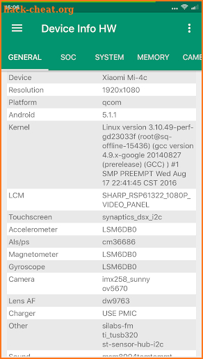 Device Info HW screenshot