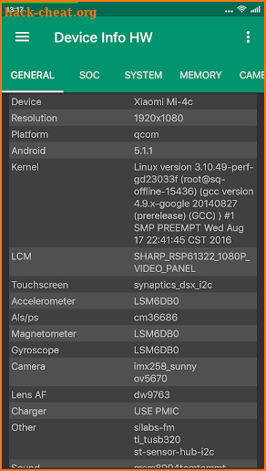 Device Info HW screenshot