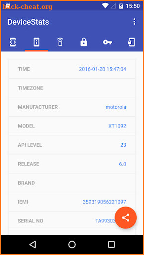 Device Stats screenshot