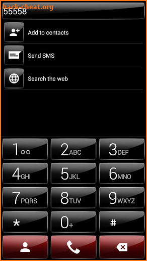 Dialer theme G Black Red screenshot