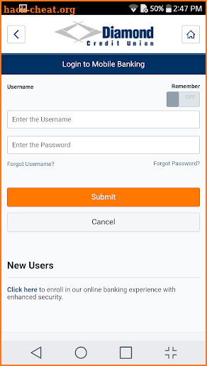 Diamond Credit Union Mobile screenshot