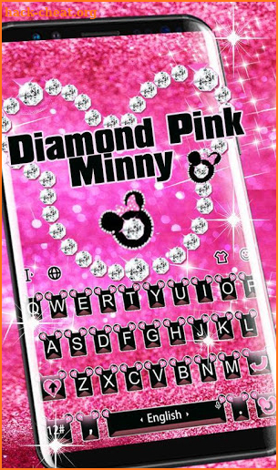 Diamond Pink Minny Keyboard Theme screenshot