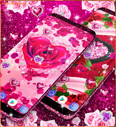 Diamond rose glitter live wallpaper screenshot