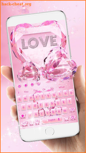 Diamond Sparkling heart Keyboard Theme screenshot