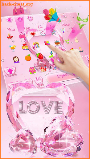 Diamond Sparkling heart Keyboard Theme screenshot