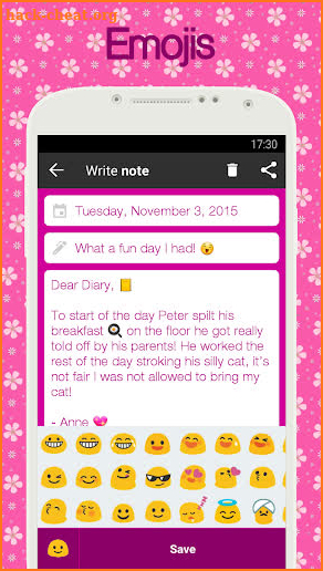 Diary with lock screenshot