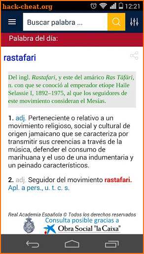 Diccionario RAE y ASALE (DLE) screenshot