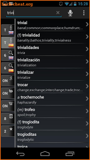 Dictionary Spanish English screenshot