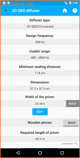 Diffuser Calculator screenshot