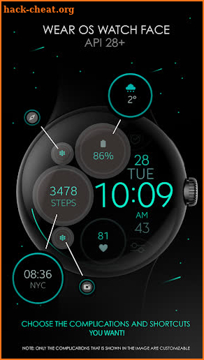 Digital Black v2 watch face screenshot