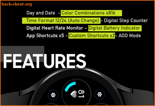 Digital Black Watch Face screenshot