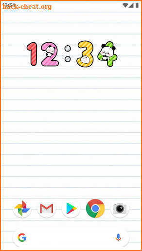 Digital Clock Widget Mochimochi Panda screenshot