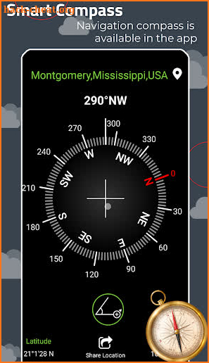 Digital GPS Compass Map screenshot