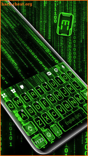 Digital Neon Matrix Keyboard Background screenshot