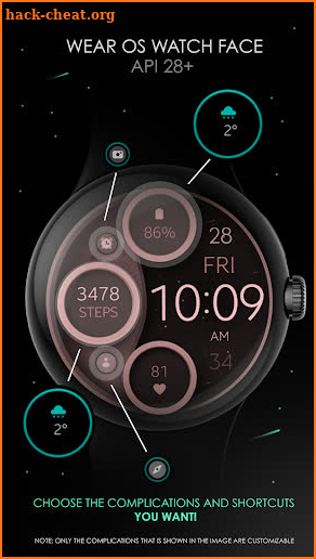 Digital Pink watch face screenshot