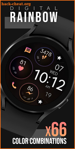 Digital Rainbow Watch Face screenshot