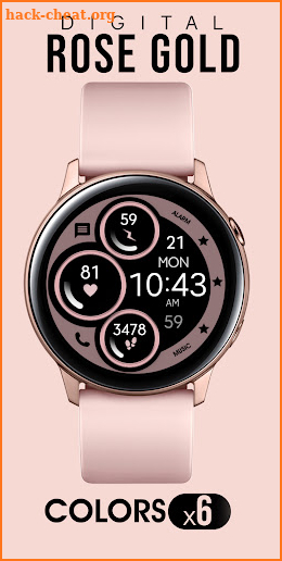 Digital Rose Gold Watch Face screenshot