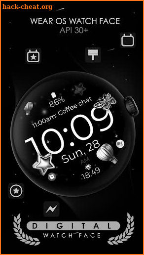 Digital Silver Watch Face screenshot