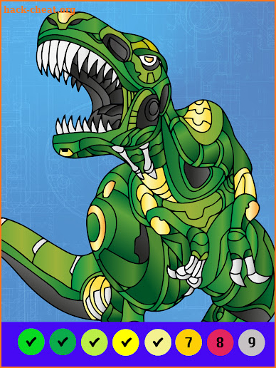 Dino Robot Coloring By Numbers screenshot