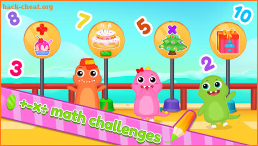 Dino School Kids Math Games +-x÷ Brain Games screenshot