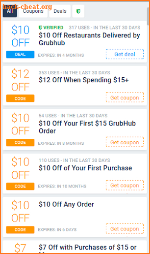 Discount Coupons for Grubhub - Food Delivery screenshot