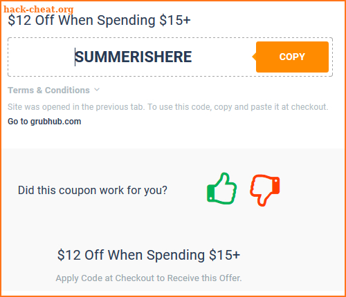 Discount Coupons for Grubhub - Food Delivery screenshot