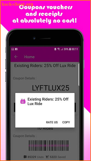 Discounts Coupons for Lyft Free Rides screenshot