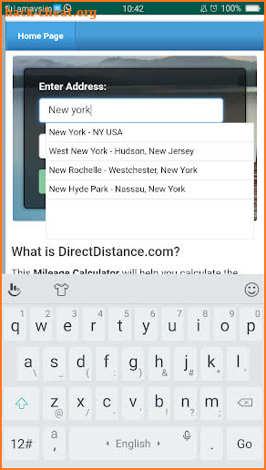 Distance Calculator screenshot