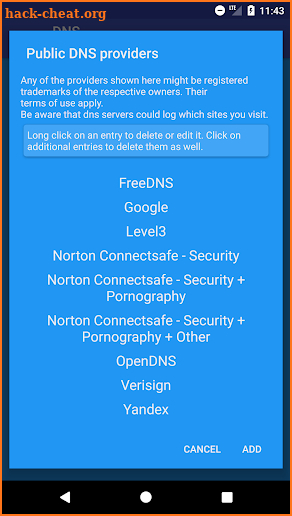 DNS Changer (No Root - IPv6 - All connections) screenshot