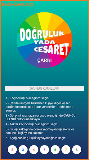 Doğruluk Cesaret Çarkı screenshot