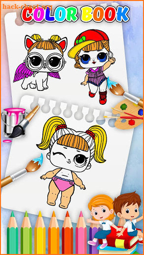 Doll Coloring Book-Surprise Girl LoI screenshot