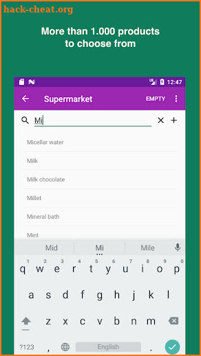 Don't forget - shopping list screenshot