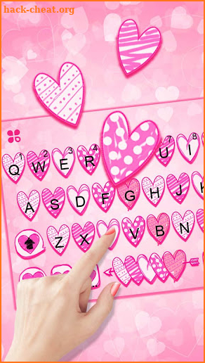 Doodle Love Pink Keyboard Theme screenshot