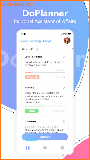 DoPlanner: personal notebook screenshot