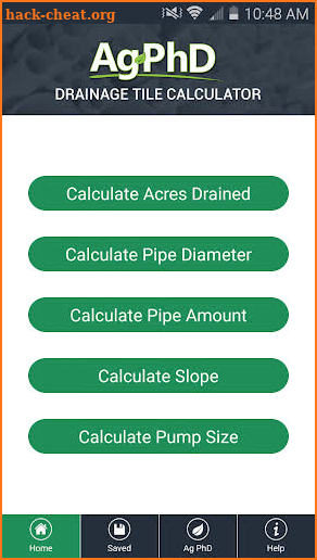 Drainage Tile Calculator screenshot