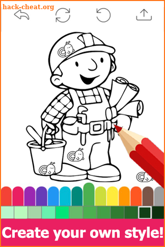 Draw colouring pages for Bob by Builder by Fans screenshot