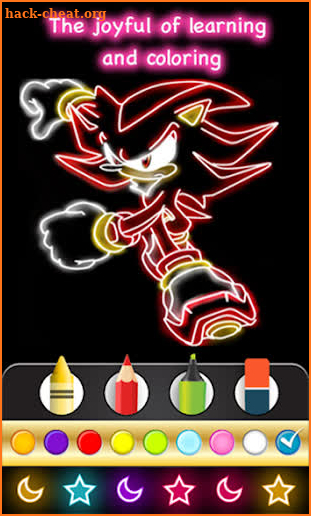 draw glow neon soni the hedgehogs cartoon screenshot