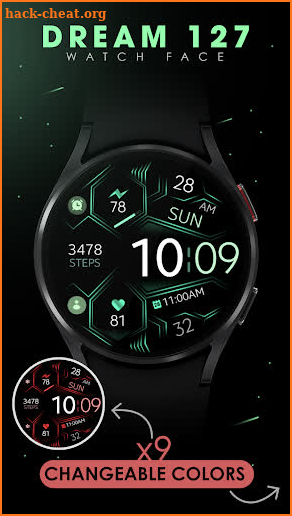 Dream 127 Emerald watch face screenshot