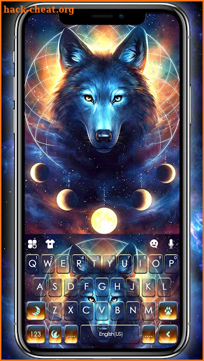 Dreamcatcher Night Wolf Keyboard Theme screenshot