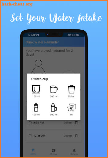 Drink Water - Tracker Reminder & Alarm [No Ads] screenshot