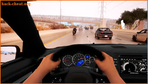 Driving simulator drive in car screenshot