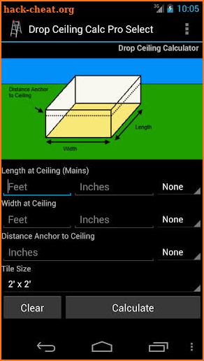 Drop Ceiling Calc Pro Select screenshot