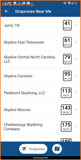 Dropzones - USPA Dropzone Finder screenshot