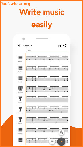 Drumap: drums score editor screenshot