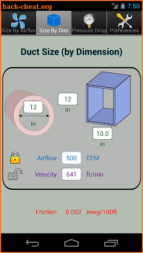 Duct Calc Elite - Ductulator screenshot