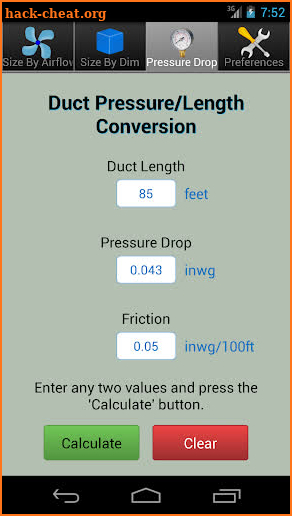 Duct Calc Elite - Ductulator screenshot