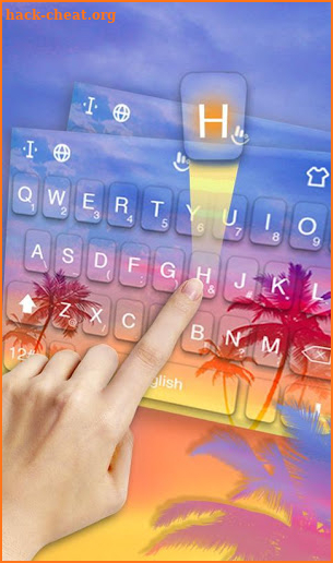 Dusk Beach Coconut Tree Keyboard Theme screenshot