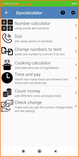 Dyscalculator screenshot