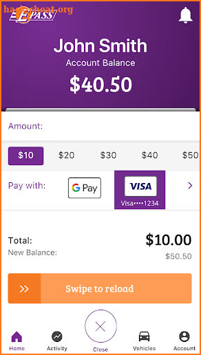 E-PASS Toll App screenshot