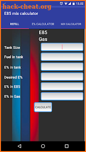 E85 mix Calculator screenshot